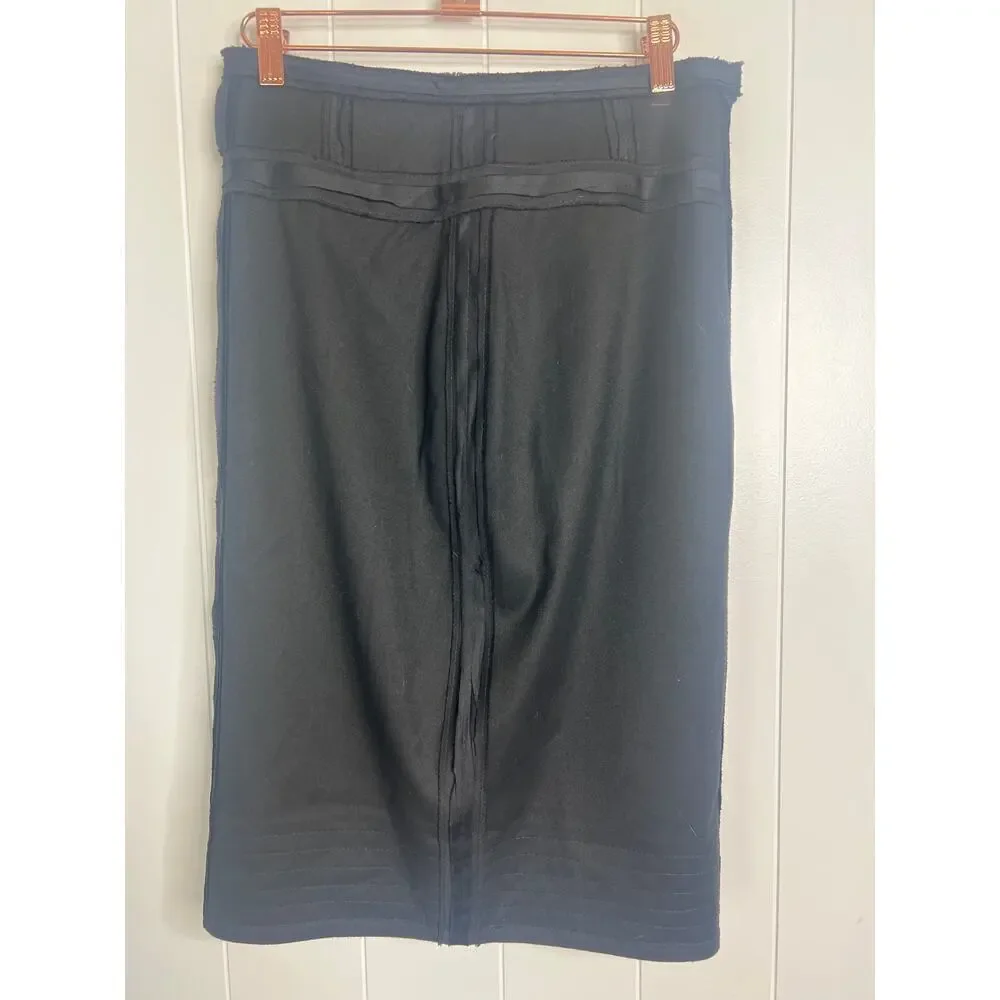 Robert Rodriguez‎ Black Fully Lined Raw Seam Pencil Skirt Size 4 - Picture 6 of 9